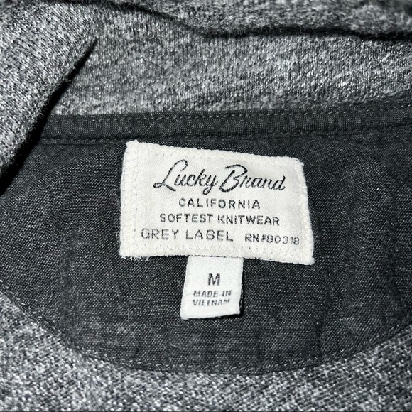 Lucky Brand full zip grey sweatshirt Medium - Picture 3 of 4